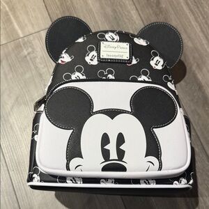 Loungefly Black and White Mickey Mouse Backpack
